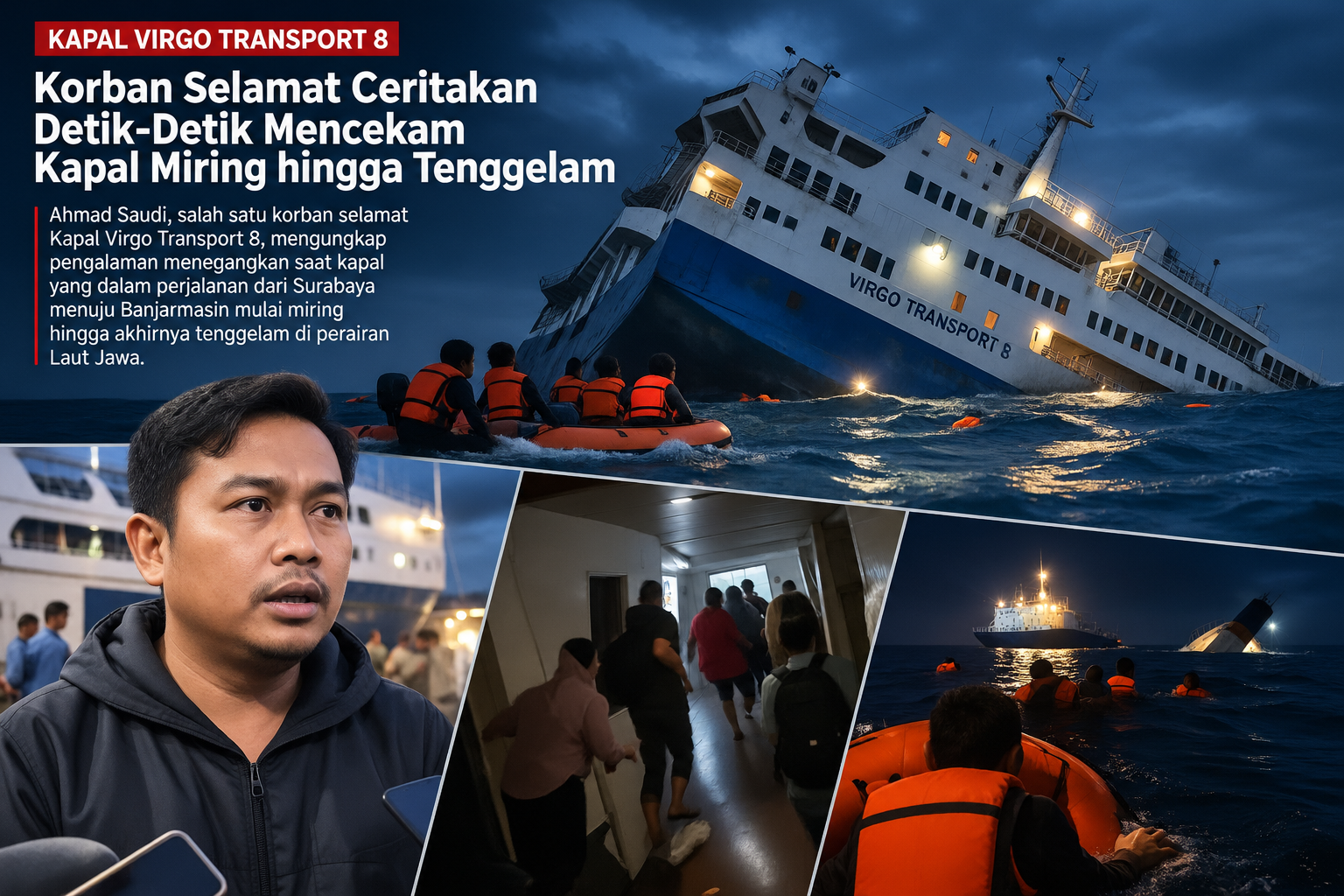 Korban Selamat Ungkap Detik-detik Mencekam Kapal Virgo Miring hingga Tenggelam
